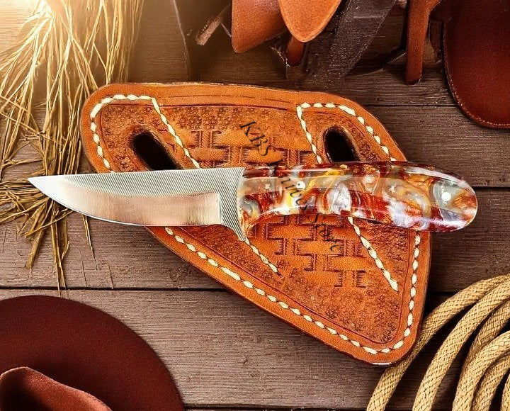 Premium Everyday Carry Knife with Unique Epoxy Resin Handle - 8" - Korvel