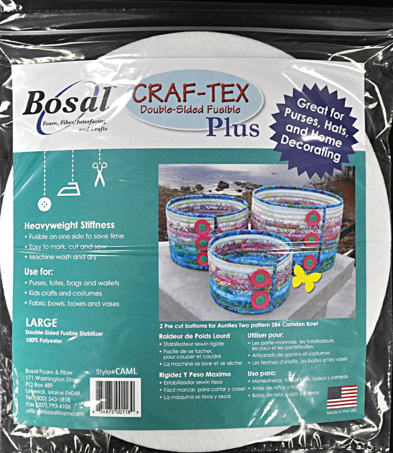 Craf Tex Camden Bowl Large - Stabilisateur Fusible Double Face