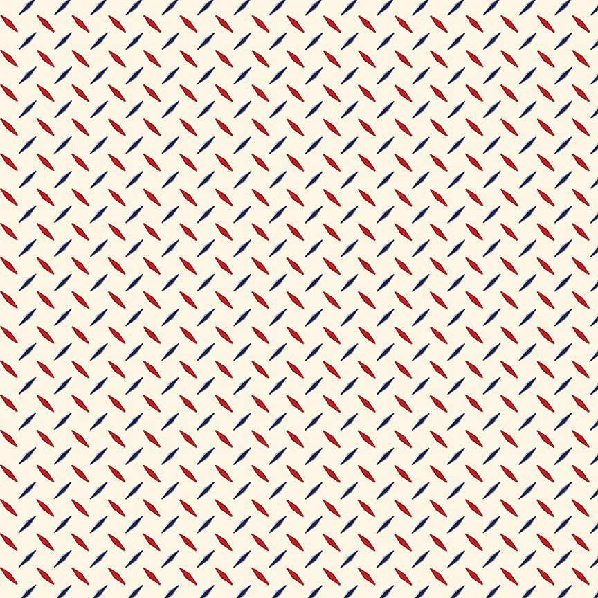 Cream Diamond Geo Path to Freedom Cotton Fabric - 44"/45" Per Yard