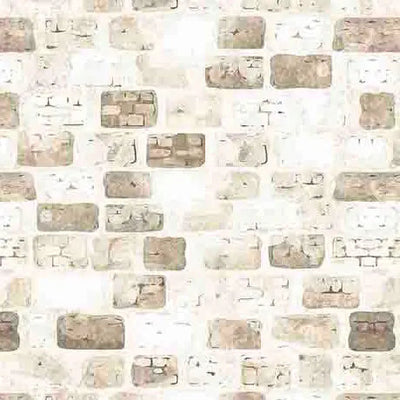 Tissu en coton large Castle Wall taupe crème par yard