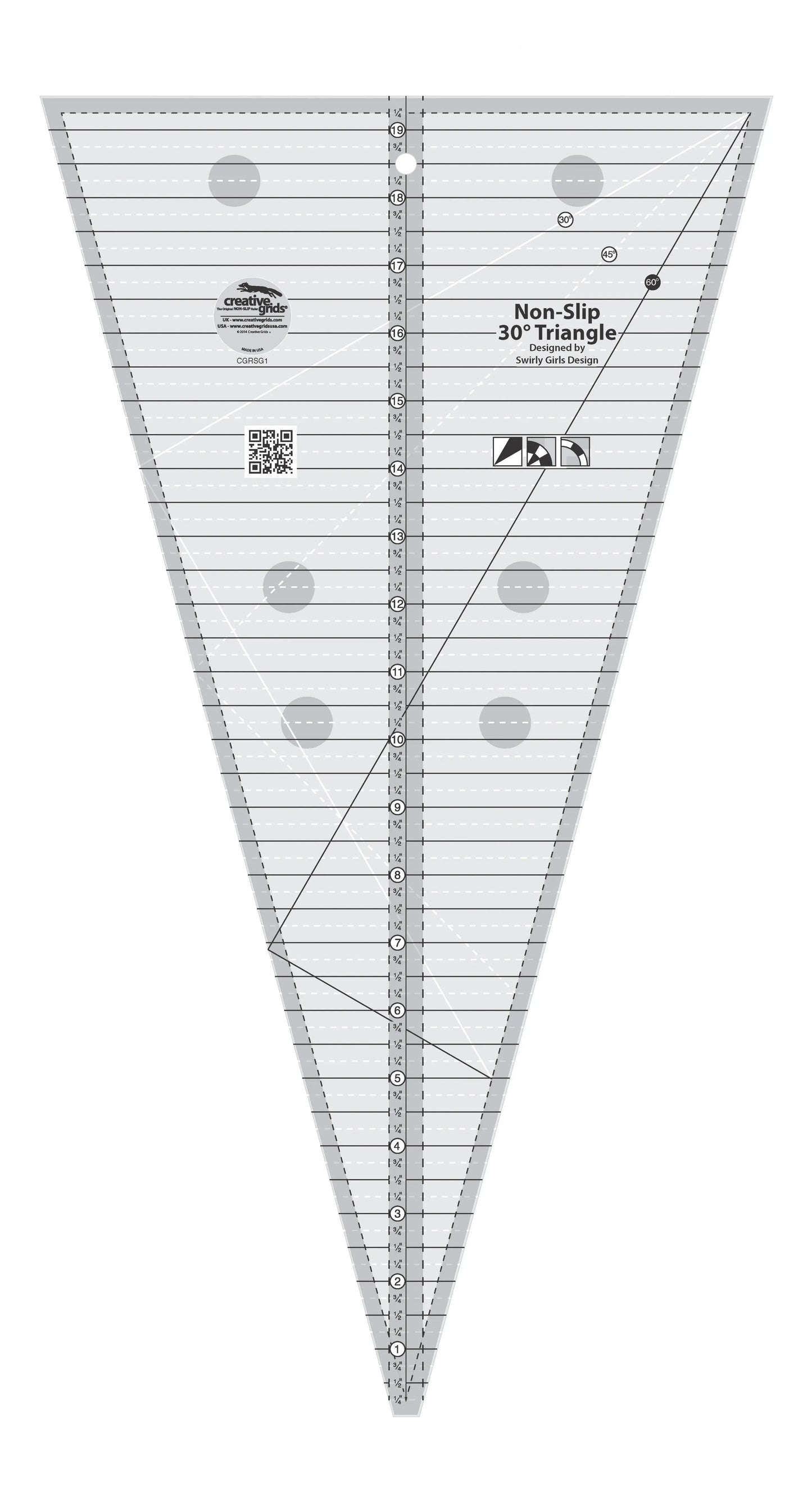 Règle de Quilt Triangle à 30 Degrés Creative Grids