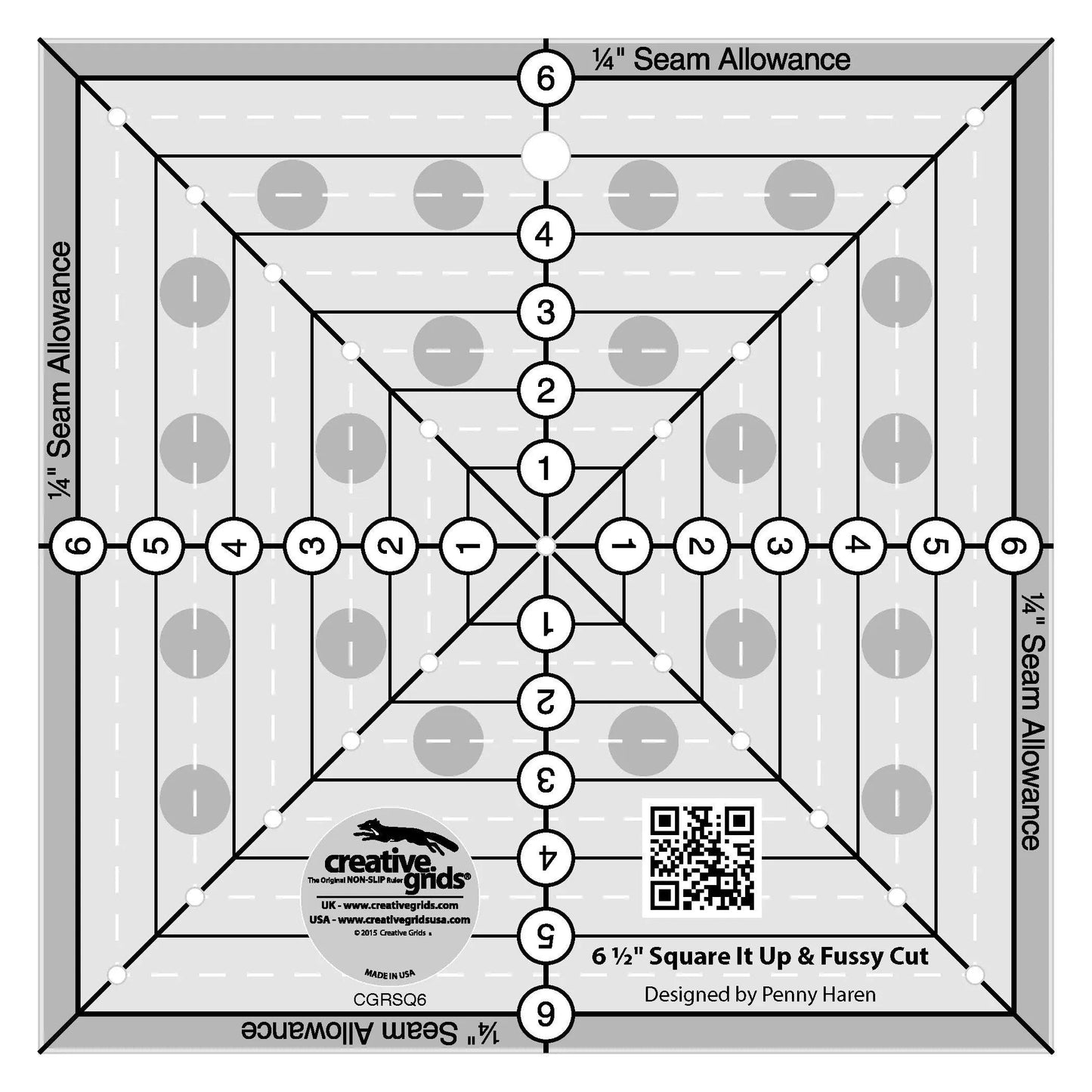 Creative Grids 6-1/2in Square Quilt Ruler