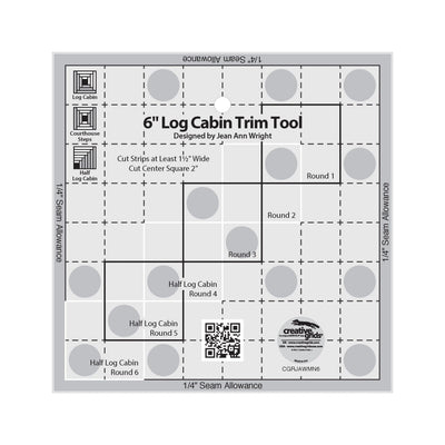 Règle de Quilt Creative Grids 6in Log Cabin Trim Tool