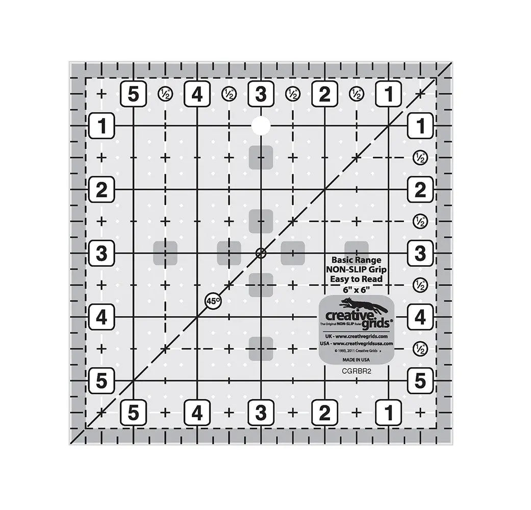 Regla de Quilt Cuadrada de 6 Pulgadas de Creative Grids