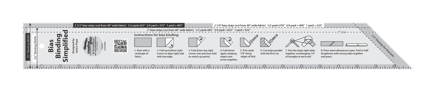 Règle de Quilt Simplifiée pour le Binding en Biais Creative Grids