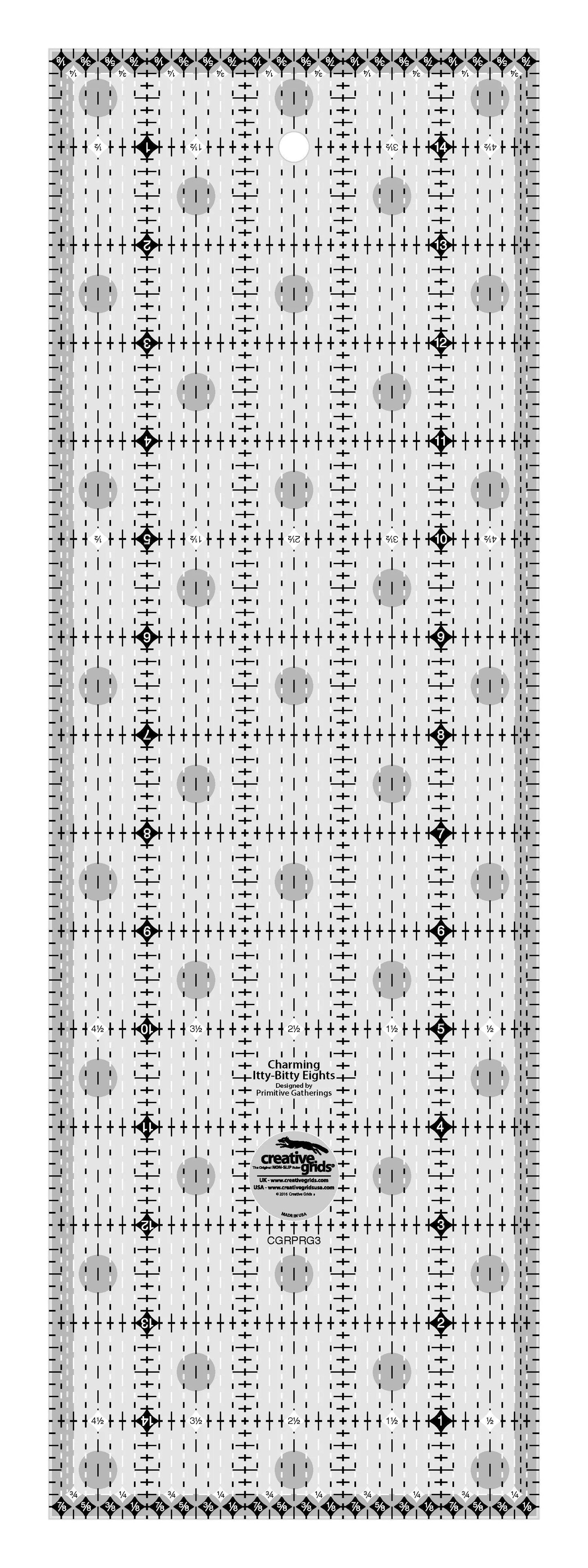 Creative Grids Charming Itty-Bitty Eights Quilt Ruler - 5in x 15in