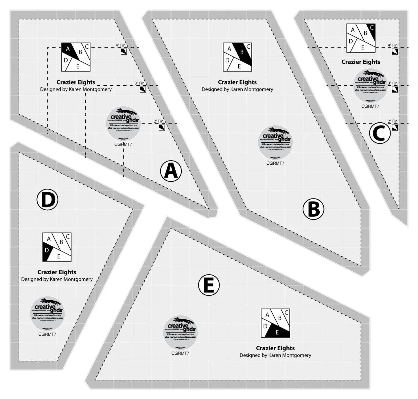 Ensemble de gabarits Creative Grids Crazier Eights