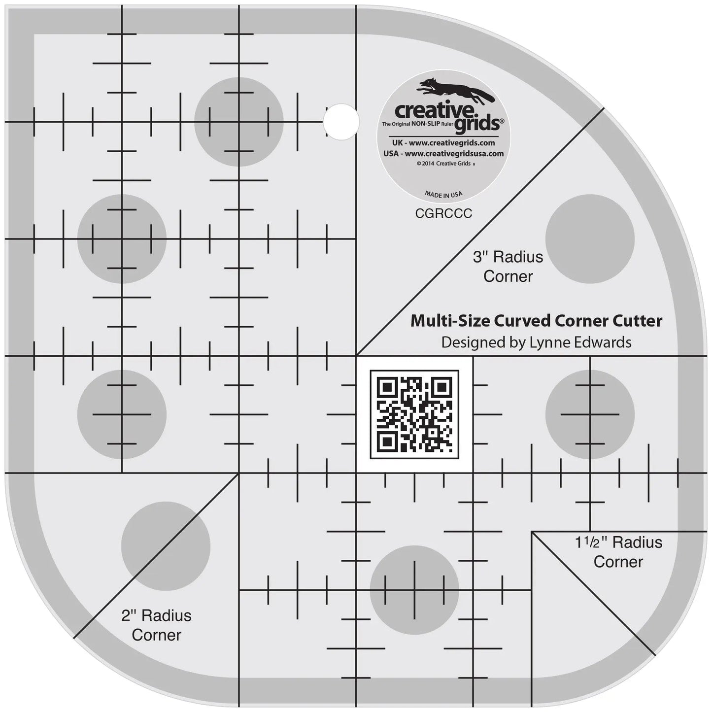 Regla de corte de esquinas curvas Creative Grids
