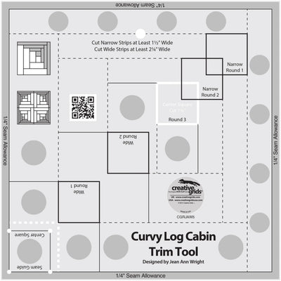 Herramienta de recorte Curvy Log Cabin de Creative Grids para bloques de 8 pulgadas