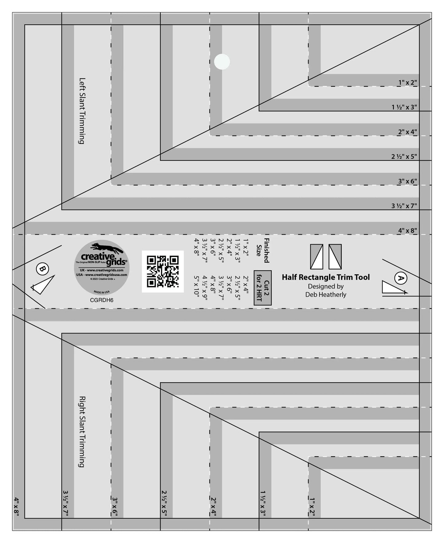 Outil de découpe Creative Grids pour demi-rectangles