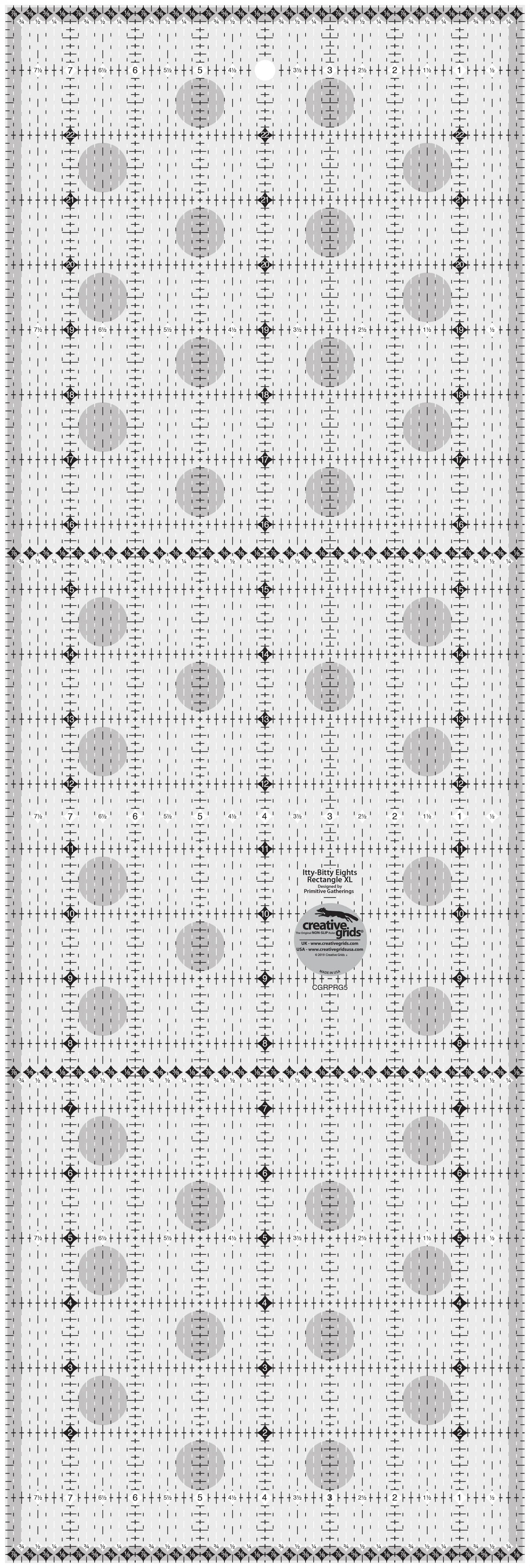 Creative Grids Itty-Bitty Eights Rectangle XL Quilt Ruler 8in x 24in