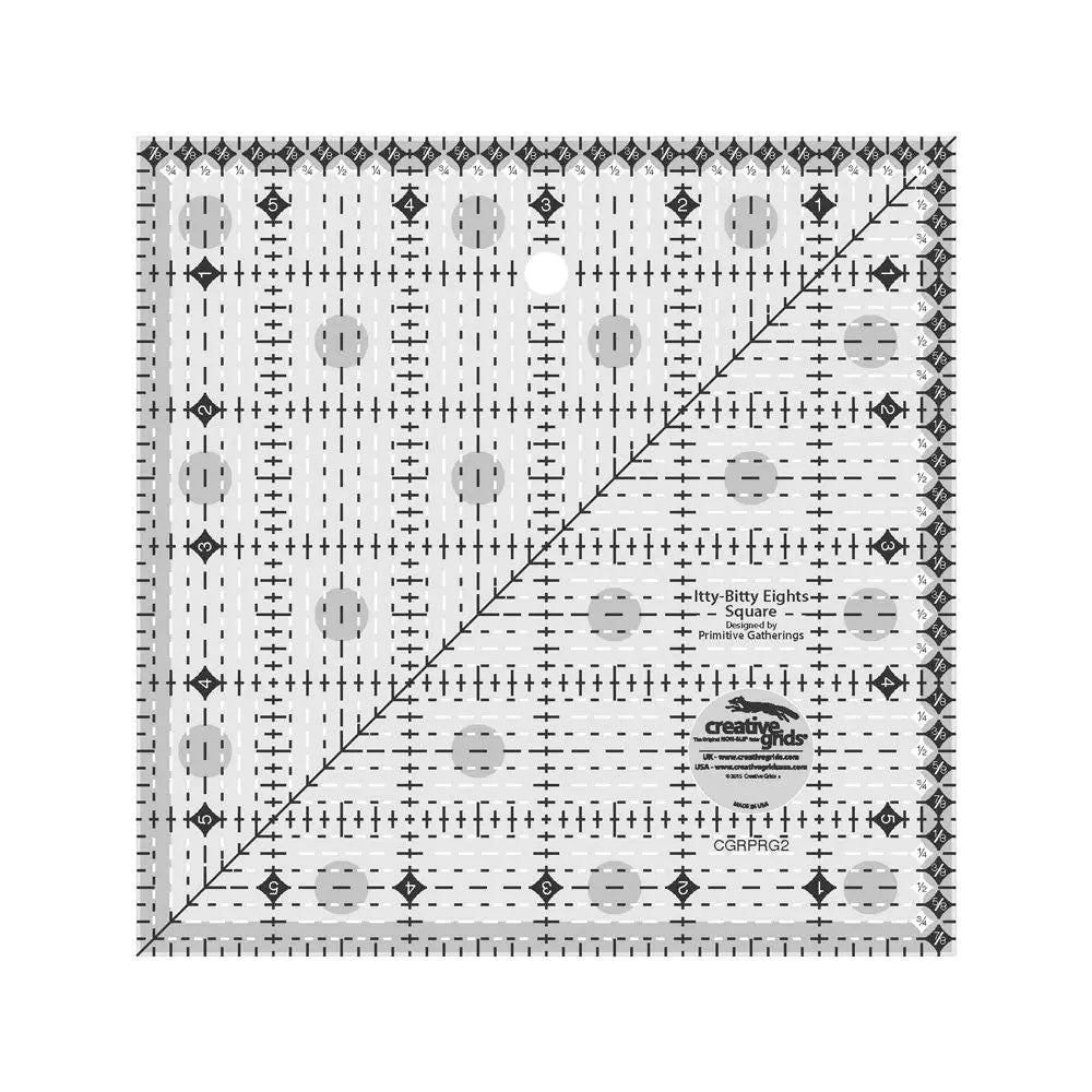 Regla de Quilt Cuadrada Itty-Bitty Eights de Creative Grids 6in x 6in