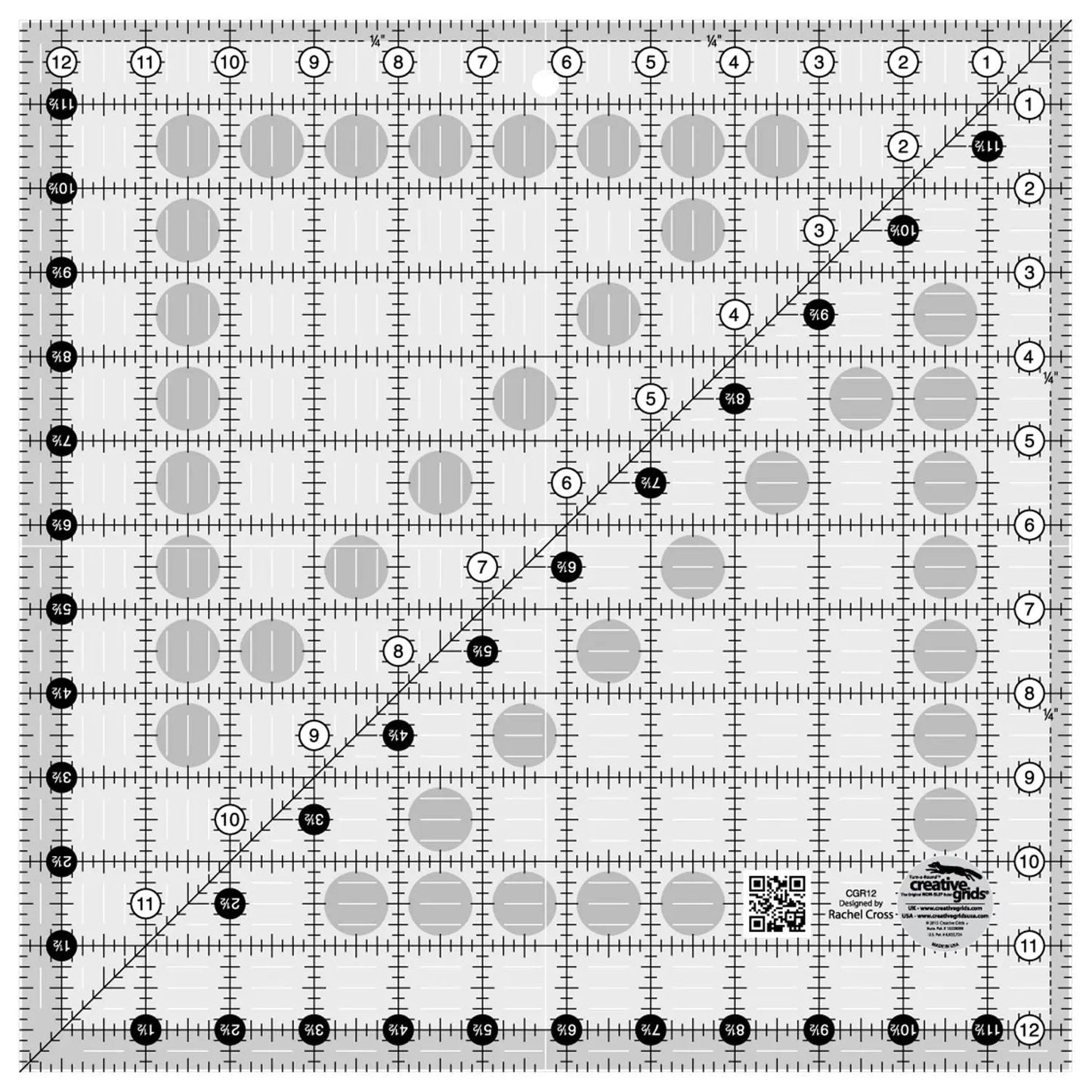 Regla de Quilt Cuadrada Creative Grids de 12-1/2in