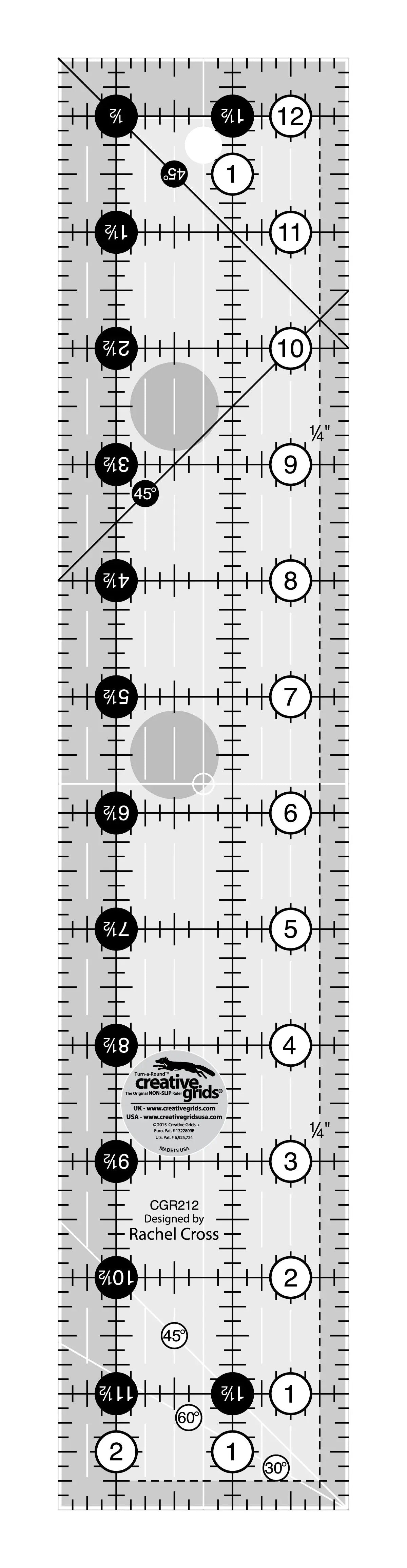 Règle de Quilt Creative Grids 2-1/2in x 12-1/2in