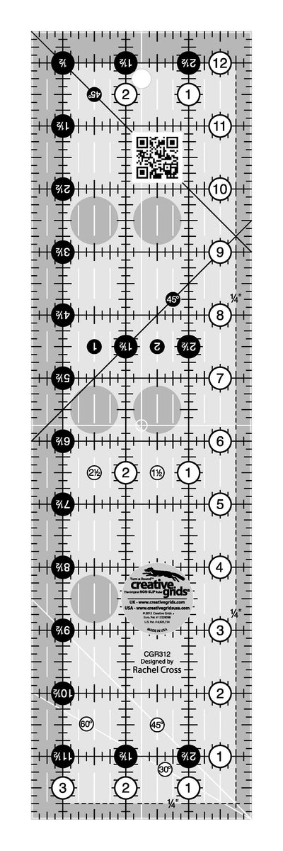 Regla de Quilt Creative Grids 3-1/2in x 12-1/2in
