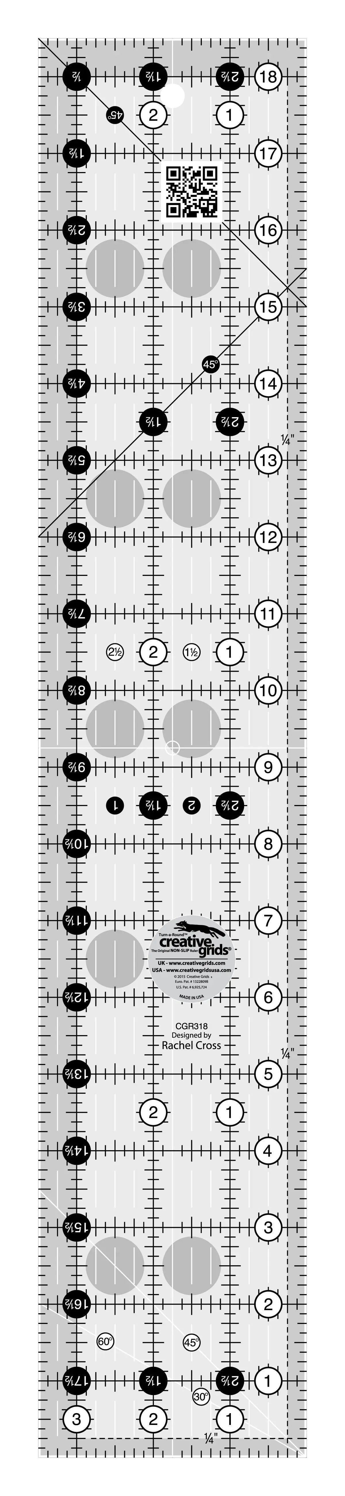 Regla de Quilt Creative Grids 3-1/2in x 18-1/2in