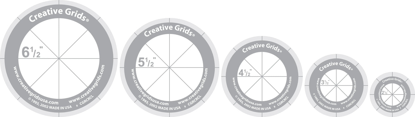 Creative Grids Quilt Ruler Circles Set with Grips