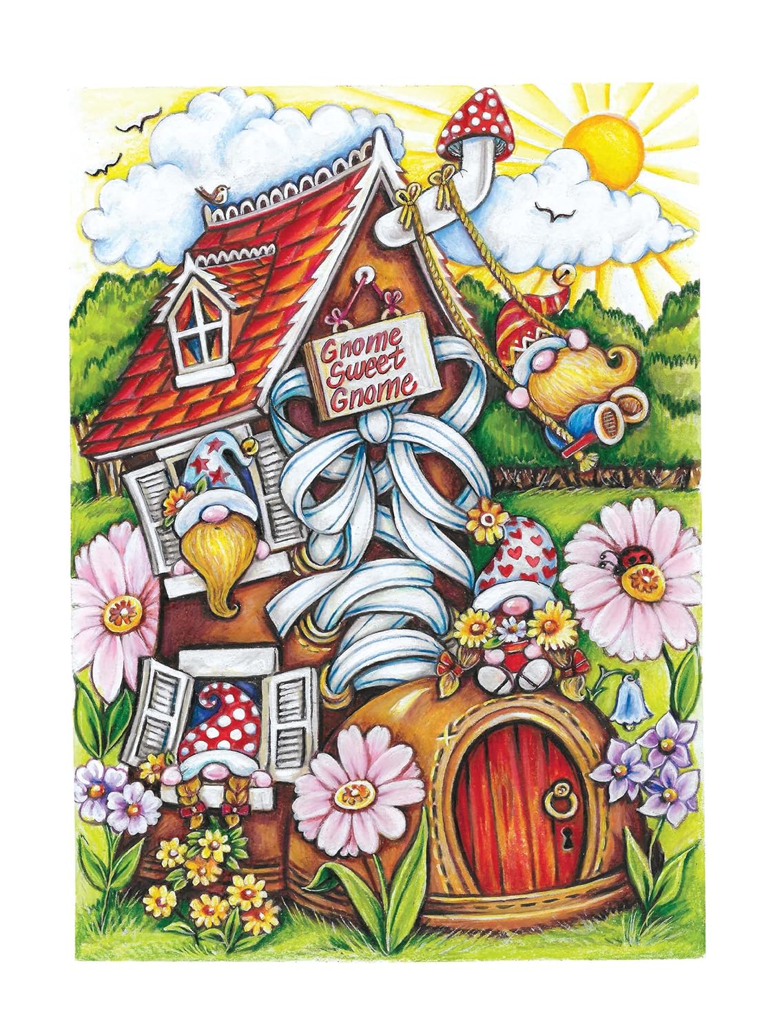 Gnome Paradise: A Whimsical Coloring Adventure (Spiral Bound) - Korvel