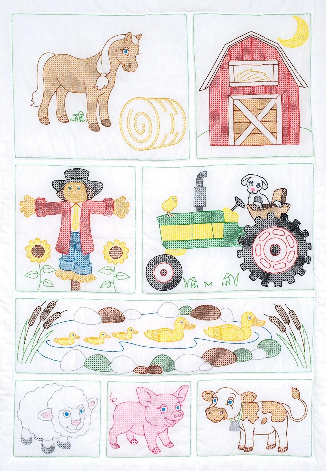 Colcha de Cuna Top Barn - Kit de Needlecraft Premium