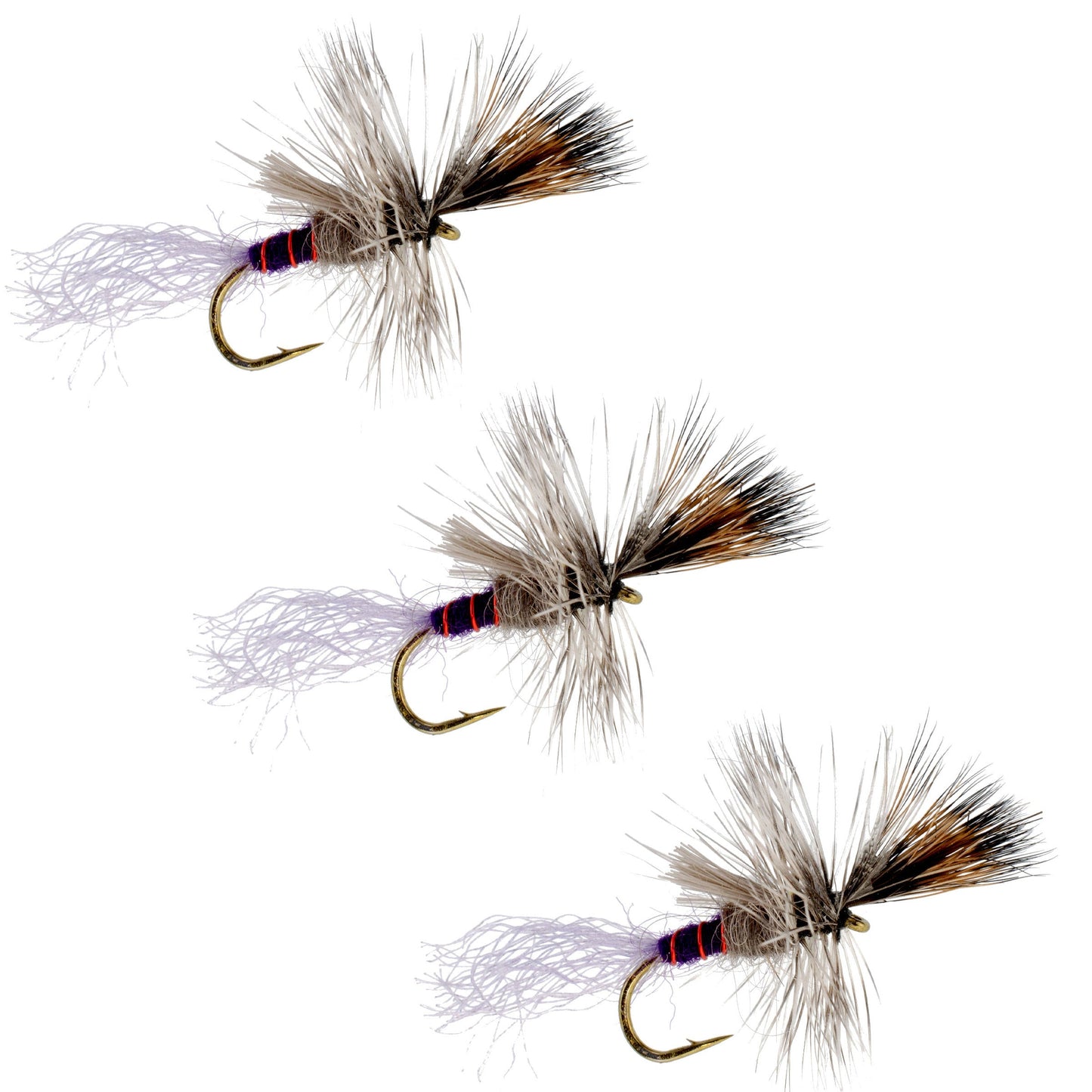 3 Pack Purple Haze Cripple Mayfly Hook Size 14 - Korvel
