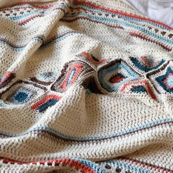 Kit de jeté d'été bohème : Crochetez votre propre couverture confortable
