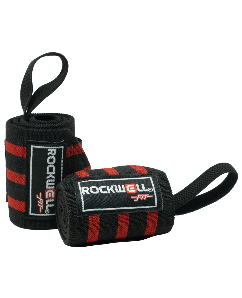 Rockwell Fit™ Bandes de Poignet - 18 pouces (Noir/Rouge)