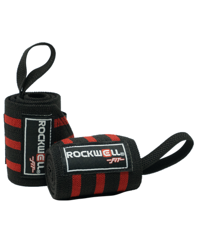 Rockwell Fit™ Bandes de Poignet - 18 pouces (Noir/Rouge)