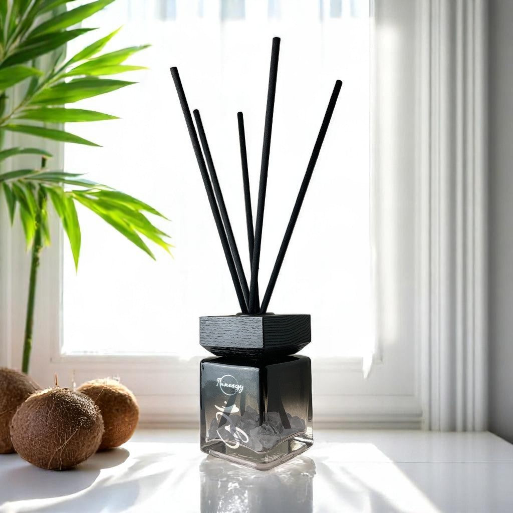 Crown Chakra Crystal-Infused Reed Diffuser with Island Zen Aroma, 100ml - Korvel