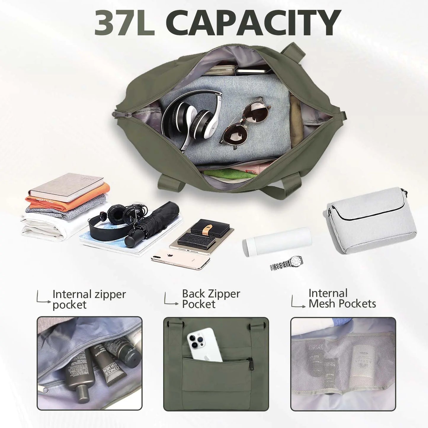 Premium Waterproof Travel Duffle Bag with Trolley Sleeve