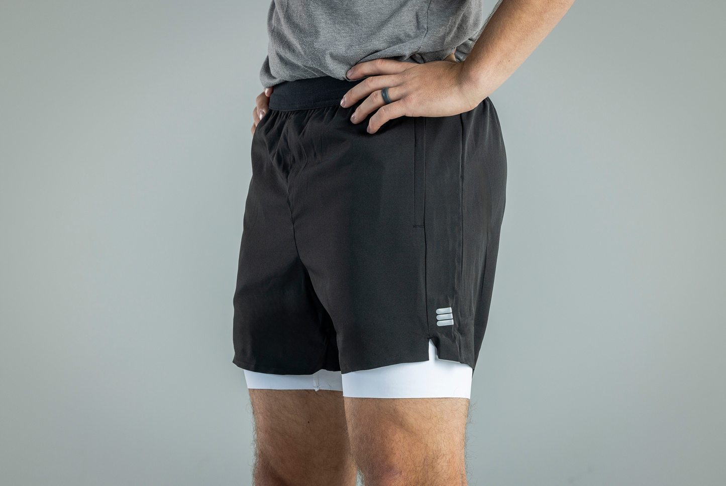 Men's V1 Performance Athletic Shorts - Jet Black - Korvel
