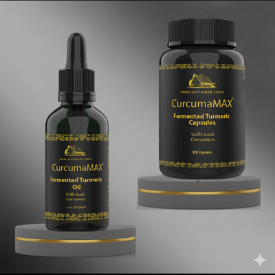 CurcumaMAX Organic Fermented Turmeric Oil & Capsules Bundle - Korvel