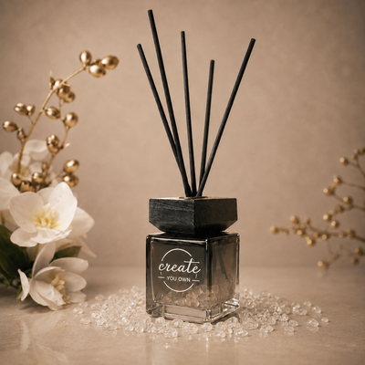 Diffuseur d'huiles essentielles à roseaux personnalisé avec cristaux, 100 ml