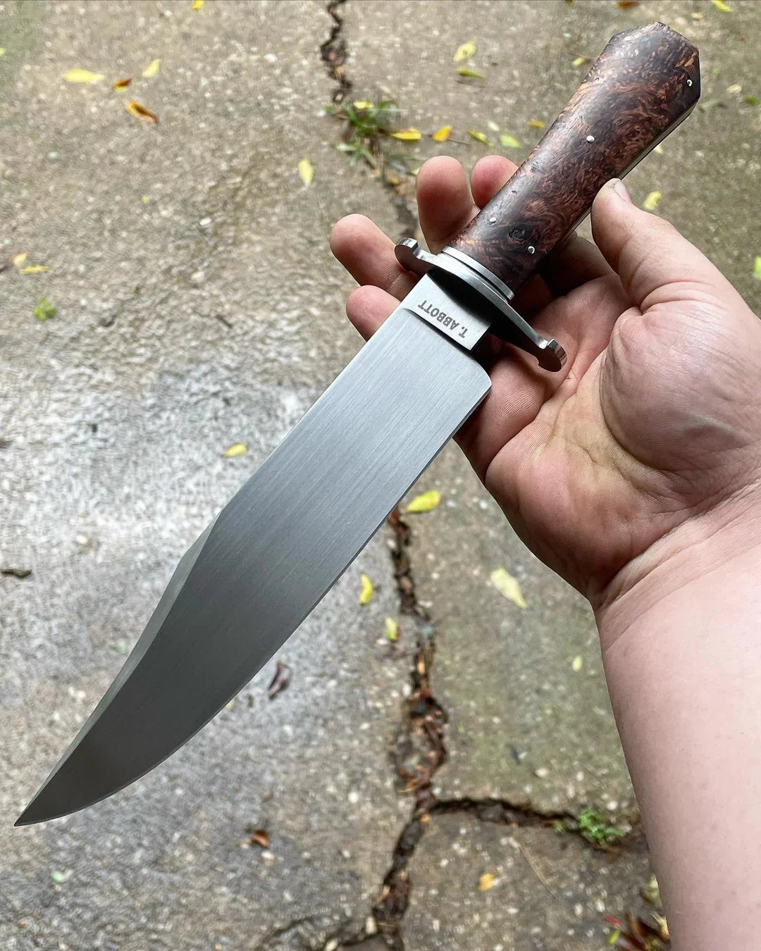 Exquisite 13" J2 Steel Bowie Knife with Premium Rosewood Handle & Leather Sheath - Korvel