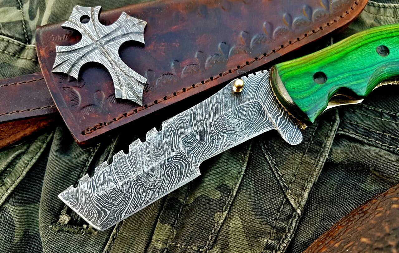 Premium Custom Damascus Steel Tanto Folding Knife - Ultimate Tactical Companion for Survival & Adventure | KBS Knives - Korvel