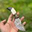 Artisan Damascus Steel Guthook Skinning Knife with Exotic Handle - 7.5” with Leather Sheath - Korvel