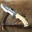 Premium Custom 1095 Steel Tanto Tracker Knife - Full Tang Bone Handle, 10.5" with Leather Sheath | Perfect for Outdoor Adventures | KBS Kniv - Korvel