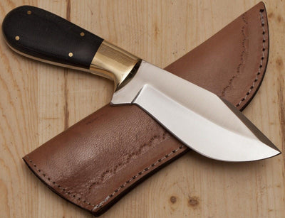 Premium 440C Steel Deer Skinning Knife - 9" Micarta Handle & Leather Sheath by KBS Knives - Korvel