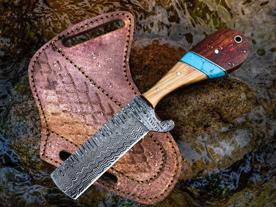 Artisan Bull Cutters with Damascus Steel Blade – Essential for Ranching & Leatherwork - Korvel