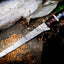 Premium 13” Handmade Damascus Fillet Knife – Buffalo Horn & Rosewood Handle with Leather Sheath - Korvel