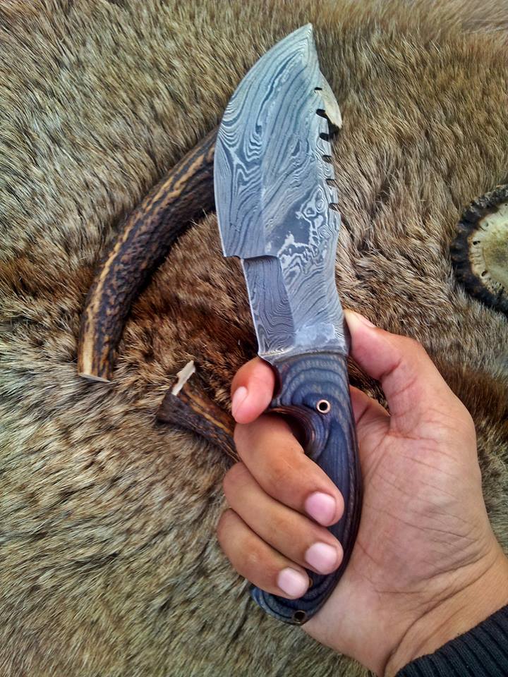 KBS Tom Brown Tracker Knife – Premium Handmade Damascus Steel Survival Tool with Exotic Wood Handle & Horizontal Leather Sheath | 9.5-Inch O - Korvel