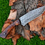 Premium Damascus Steel Hunting Knife – 10" Rosewood Handle with Leather Sheath - Korvel