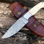 Premium Custom Damascus Bushcraft Knife with Camel Bone Handle - Korvel