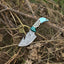 Artisan Damascus Steel Guthook Knife – 7.5” Resin Handle with Leather Sheath - Korvel