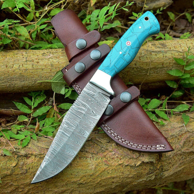 Exquisite Custom Damascus Skinning Knife – 4.5" Blade for Precision - Korvel