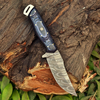 Artisan Damascus Steel Skinning Knife - 5" Precision Blade - Korvel