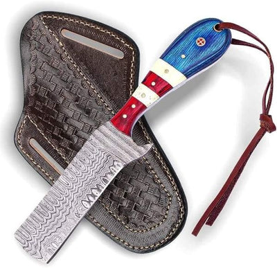 Artisan Bull Cutter Knives - Premium Damascus Steel with Pakkawood & Camel Bone Handle - Korvel