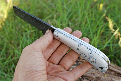 Handcrafted Cowboy Bull Cutter Knife – 4" J2 Steel Blade for Precision - Korvel