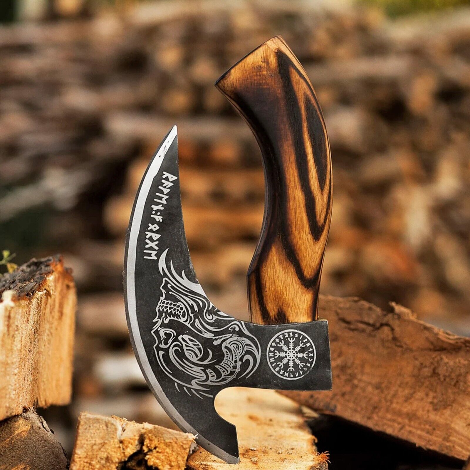 Artisan Pizza Axe with 8-Inch J2 Steel Blade and Custom Engraved Handle - Korvel