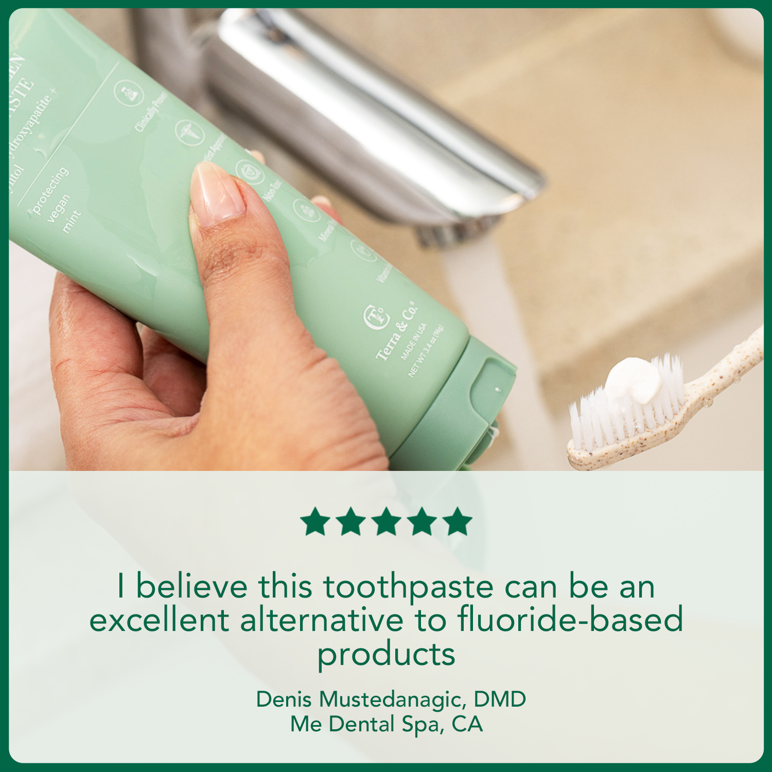 Gentle Green™ Sensitive Toothpaste with Hydroxyapatite & B12 (Fluoride-Free, Natural Enamel Support & Sensitive Teeth Relief) - Korvel