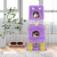 Cute Monster-Themed Cat Tower with Private Condos - Purple